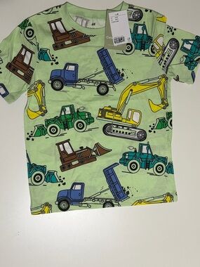 Green Construction Trucks Boys’ Tee